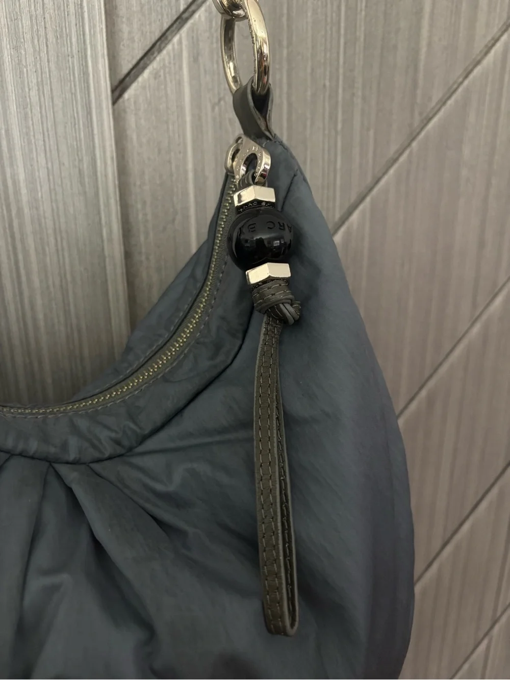 Marc by Marc Jacobs Gray Fabric and Leather Shoulder Hobo Bag